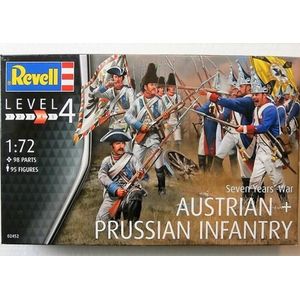 Revell 02452 - Modellbausatz Figuren 1:72 - Seven years War (Austrian & Prussian Infantry) im Maßstab 1:72, Level 4, Orginalgetreue Nachbildung mit Vielen Details -