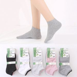 Sneakersokken - Bamboe - Roze/Wit/Grijs/Zwart - 5-Pack - Maat 39-42