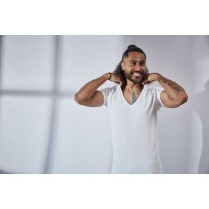 V-nus Stretch Diepe V-hals Wit 2-pack L