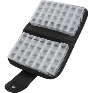 JHubers Goods - Medicijnorganizer - Maandelijkse pillendoos met groot vak - Draagbaar - 4 keer per dag - Uitneembare pillendoosjes - Ideaal voor onderweg