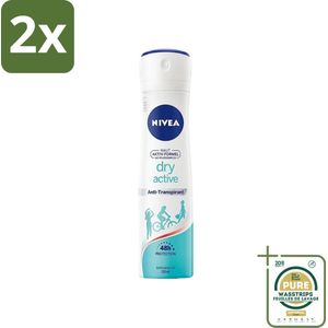 Nivea - Deodorant - Dry Fresh Anti-Transpirant Spray - 150 ml - Voordeelverpakking - 2 stuks - 48 uur bescherming - Droogheid