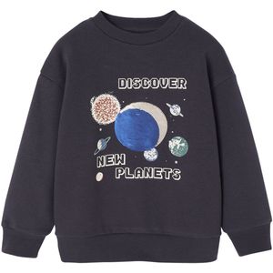 Vertbaudet - Sweater - Jongens - Ronde Hals - Met Planeten en Pailletten