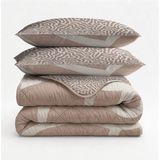 Sleeptime 2 in 1 Dekbed zonder Overtrek Shapes - Dekbed - 200 x 200 cm + 2 x kussenslopen 60x70 - Zand