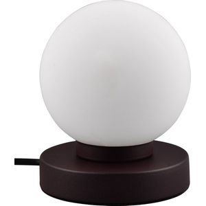 LED Tafellamp - Trion Bolle - E14 Fitting - 1 lichtpunt - Roestrood - Metaal - Wit Glas