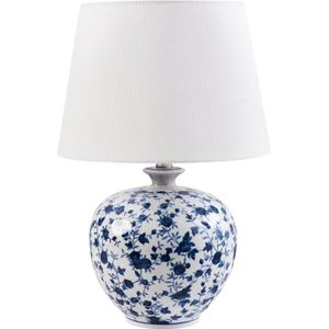 Beliani - Silves - Tafellamp - Wit - Porselein/Linnen