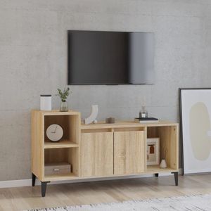 The Living Store Klassieke Tv-kast - Sonoma Eiken - 100x35x55 cm