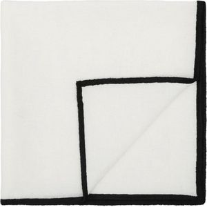 OZAIA Set van 4 servetten van katoen en linnen - 45 x 45 cm - Gebroken wit - BORINA L 45 cm x H 1 cm x D 45 cm