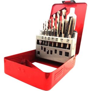 Helicoil Schroefdraadsnijset 16-delige set draadtap - draadsnijder - kerngatboor - staalboor .