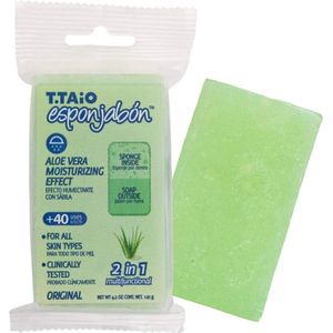 T.Taio"" Esponjabon - 2in1 Zeepspons - zeepbar - bar - aloe vera - original moisturizing - 120 gram - ideaal voor op reis