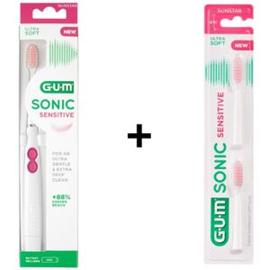 1x GUM Sonic Sensitive Elektrische Tandenborstel + 2x extra opzetbostels