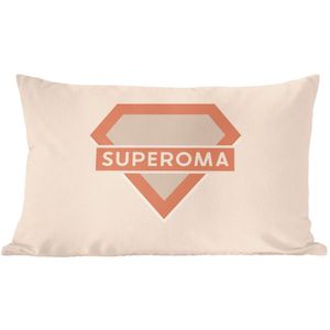 Sierkussen - Moederdag Oma Superoma Moeder - Multicolor - 30 Cm X 50 Cm