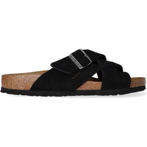 Birkenstock Lugano Heren Slippers Desert Buck Black Narrow-fit |  Zwart | Nubuck | Maat 44
