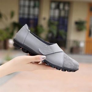 Provento - Dames suède instappers platte mocassins rijden werk verpleging