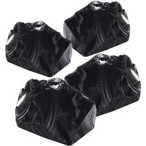 4 stuks zwarte obsidiaan ruwe kristallen stenen (2-3 cm) voor reiki helende chakra meditatie