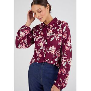 Damart - Overhemdblouse van warm tricot - Dames - Rood - XS