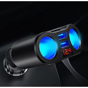 Auto Sigarettenaansteker Splitter - USB Ingang Auto - 2 Sigaretten Aansluitingen - Autolader