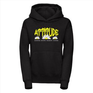 Hoodie kind - Sweater kind - Attitude - 110/116 - Hoodie zwart