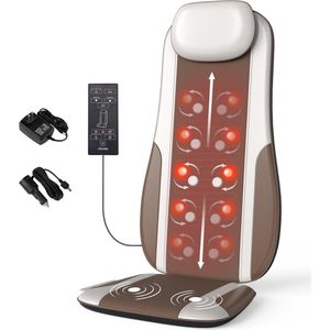 Shiatsu rugmassageapparaat met warmte - massagestoelkussen voor rugpijn en nekontspanning