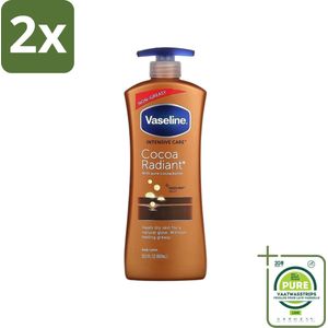 Vaseline - Cocoa Radiant - Bodylotion - Intensief Voedend - 600 ml - Voordeelverpakking - 2 stuks - Lotion voor droge huid - Voeding huid