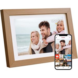 Tiqvi - Digitale Fotolijst - 10 inch - Hout - WiFi en Frameo App