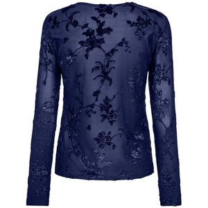 Freequent - FQBISKA 207124 - Blouse - Patriot Blue - Transparante Meshstof