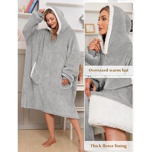 Oversized hoodie, fleece enorme draagbare deken voor vrouwen en mannen