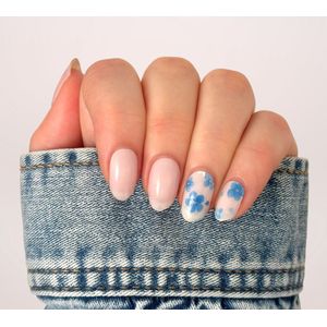 BIMA Nails - Gellak Nagel Stickers - Gel Nagel Wraps - Bloemen Nail art - Flower - Delfts Bloom