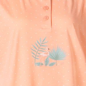 Cocodream dames set 3/4 broek - maat S - Tropic flamingo - zalm