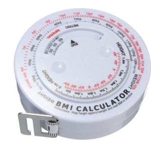 Omvangs Meetlint Met BMI Meter - Bereken Eenvoudig Uw Body Mass Index - Hulpmiddel Bij Afvallen - Alternatief Voor Huidplooimeter / Vetmeter