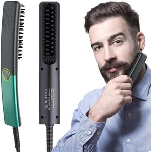 DailySupplies® Baard Stijltang - Stijlborstel - Styler - Zwart met Groen