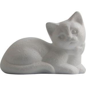 Vaessen Creative Piepschuim - kat liggend - 14cm