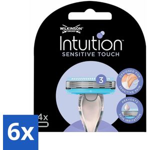6 x Wilkinson - Navulmesjes Intuition Sensitive Touch - Met Aloe Vera - 3 scheermesjes - Scheermesjes - Scheermesjes Voor Vrouwen - Gevoelige Huid - Scheermesjes Met Aloe Vera - Scheermesjes Met Serum