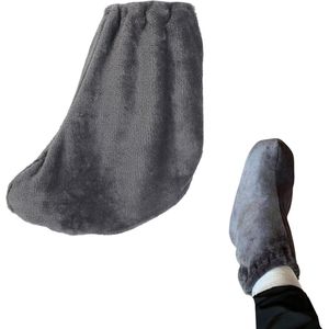 Molded Sock Warm Plaster Stocking - Fluffy Plush Toe Cover - Adjustable Washable Protective Foot Cover voor Koude Weer - Grijs