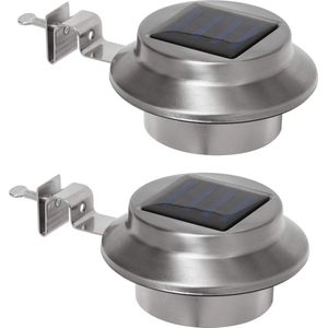 Set van 2 duurzame zonne-energie dakgootlampen - warm-witte LED verlichting voor buiten