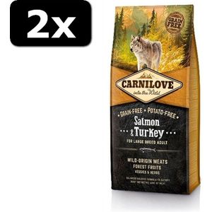 2x CARNILOVE SALM/TURK ADULT L/B 12KG