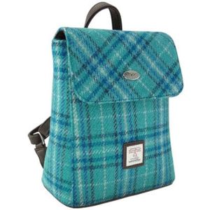 Rugzak Tummel Groen en blauw Tartan - Mini - 26x21x12 - Harris Tweed - Glen Appin of Scotland
