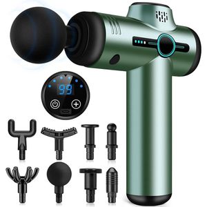Mini-massagepistool voor spieren, 99 snelheden, ultrastil massagepistool, 6 massagekoppen, lcd-scherm, draagbare massager - verlicht spierpijn