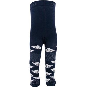 Babymaillot met antislip stippen - Donkerblauw met Poezenhoofdjes - 80/86