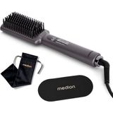 MEDION stijltang met ionentechnologie HB1 (borstelvorm met keramische/tourmaline verwarmingselementen, 5 instelbare warmtestanden (165° - 210°), LED-display met temperatuurindicator) grijs