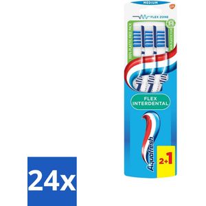 Aquafresh Tandenborstel Flex Interdental Medium 3 stuks per verpakking - Voordeelverpakking - 24 stuks