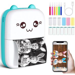 Draagbare mini-printer zonder inkt voor foto's en notities, met Bluetooth-connectiviteit