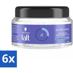 Taft - Ultra Chaos 4 - Styling Gel - Creatieve fixatie - 250 ml - Voordeelverpakking - 6 stuks