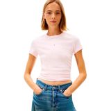 Tommy Jeans Dw0dw21841 T-shirt Met Korte Mouwen Roze XS Vrouw