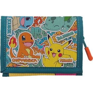 Pokémon - Portemonnee - Pikachu - Klittenband - Charmander - Squirtle -Bulbasaur