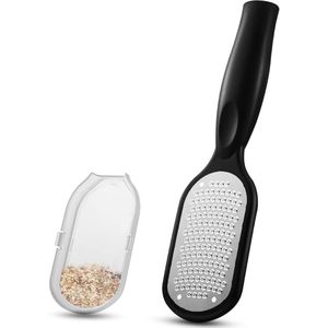 Voetvijl - Professionele Voetvijl - Eeltvijl - Professionele hielschraper voor - Pedicure - Eeltrasp - Eeltverwijderaar - verwijdert effectief gebarsten hielen (Zwart)-25.5x6.7cm