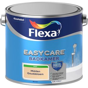 Flexa Easycare Muurverf - Badkamer - Mat - Mengkleur - Midden Goudsbloem - 2,5 liter