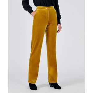 Damart - Fluwelen broek, recht model - Dames - Bruin - 48