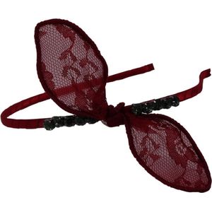 Jessidress Haarband Haar diadeem met strik en strass - Bordeaux