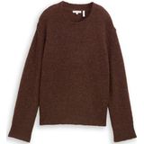 TOM TAILOR - Trui - Donkerbruin - Knitwear - Losse Pasvorm
