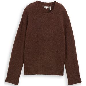 TOM TAILOR - Trui - Donkerbruin - Knitwear - Losse Pasvorm